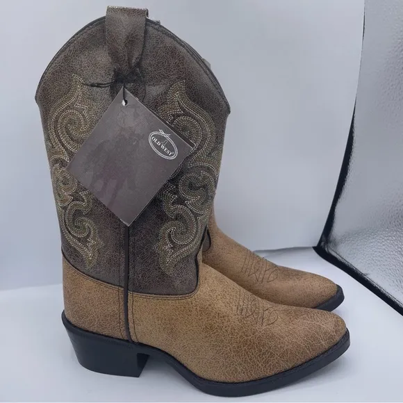 OLD WEST kids leather boots Size 2.5