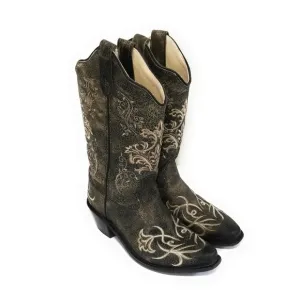 OLD WEST Kids Vintage Embroidered Cowboy Boots 2.5