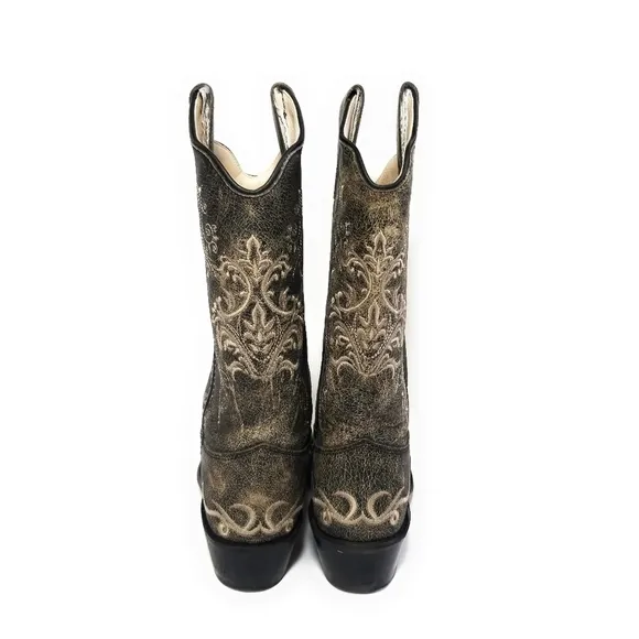 OLD WEST Kids Vintage Embroidered Cowboy Boots 2.5