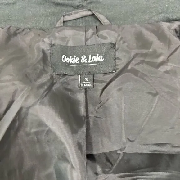 Ollie &amp; Lala Mixed Fabric &amp; Faux Leather Moto Jacket Black