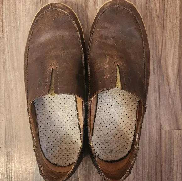 OluKai Kama'Aina Tooled Leather Slip On Loafer Shoes Casual Mens Size 11…