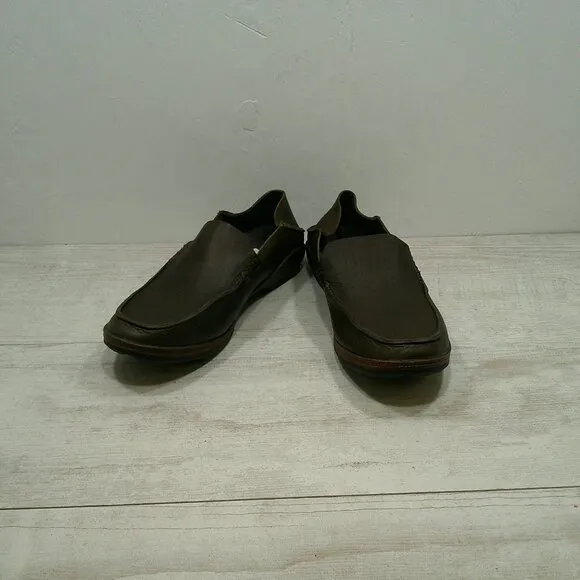 OluKai Men's Ni'o  Slip on Casual Leather Loafer Chocolate Size 9