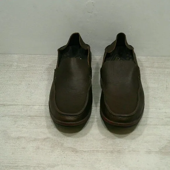 OluKai Men's Ni'o  Slip on Casual Leather Loafer Chocolate Size 9