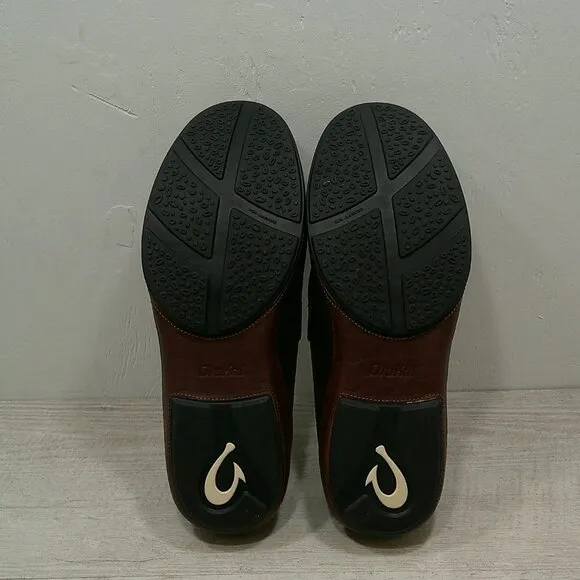 OluKai Men's Ni'o  Slip on Casual Leather Loafer Chocolate Size 9