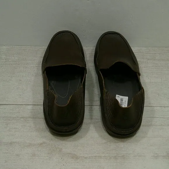 OluKai Men's Ni'o  Slip on Casual Leather Loafer Chocolate Size 9