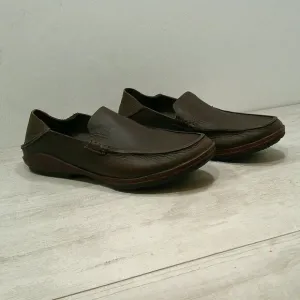 OluKai Men's Ni'o  Slip on Casual Leather Loafer Chocolate Size 9