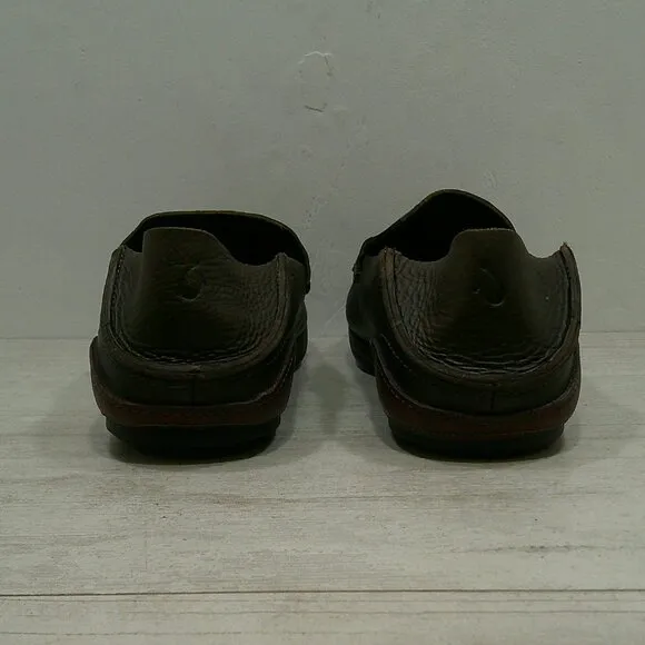 OluKai Men's Ni'o  Slip on Casual Leather Loafer Chocolate Size 9