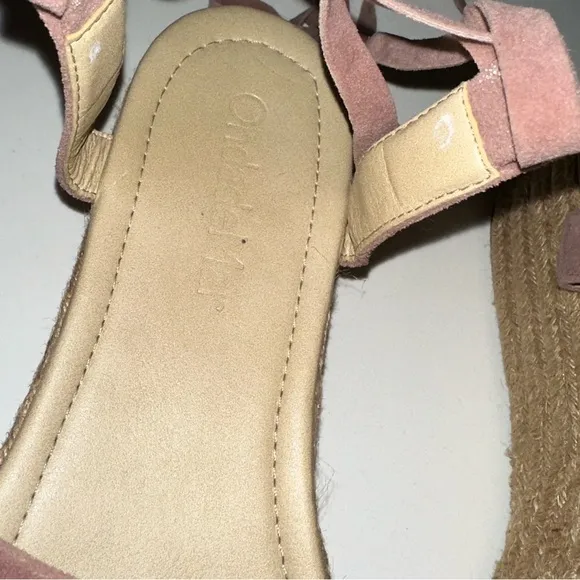 Ondademar pink suede beaded boho hippie platform wrap sandals 38