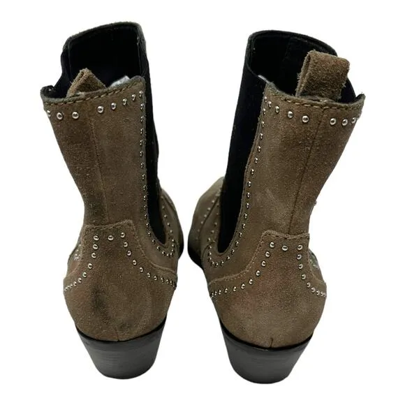 Paige Willa Studded Suede Leather Chelsea Ankle Boots Size 7