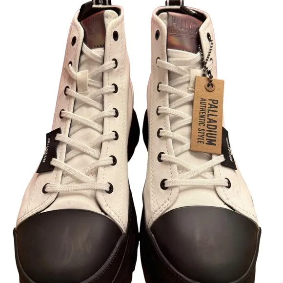 Palladium Revolt Hi TX Women's Boots Star White Black Chunky Platform Size 10