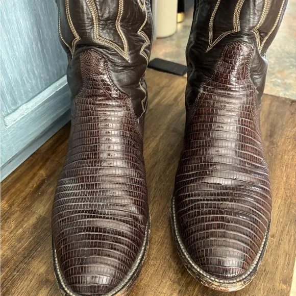 Panhandle Slim Men's‎ Western Boots Brown 11D 89053 Vintage Lizard Skin