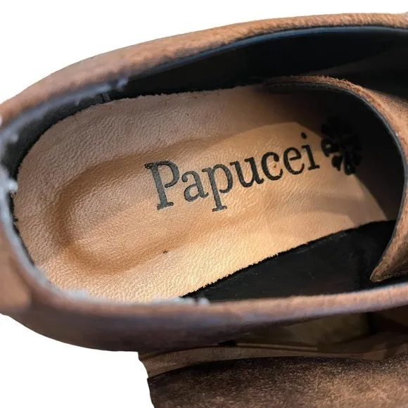 PAPUCEI Gemo Platform Chunky Heel Shoe Street Wear Size 7.5‎ US  38 Euro NEW