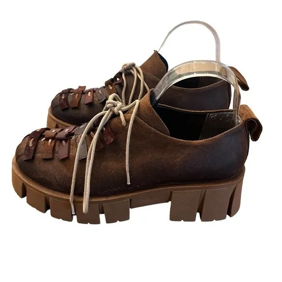 PAPUCEI Gemo Platform Chunky Heel Shoe Street Wear Size 7.5‎ US  38 Euro NEW