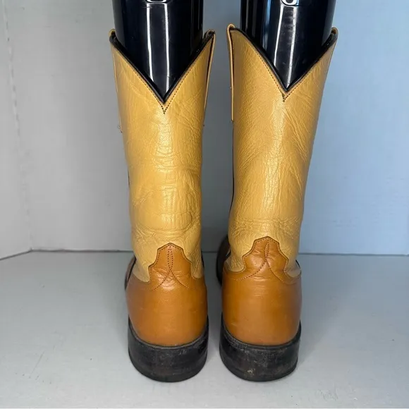 Pard's | Two-Tone Leather Western Cowboy Boots Unisex Vintage | Size 7B