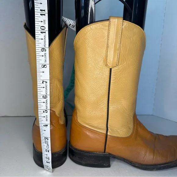 Pard's | Two-Tone Leather Western Cowboy Boots Unisex Vintage | Size 7B
