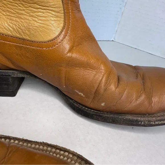 Pard's | Two-Tone Leather Western Cowboy Boots Unisex Vintage | Size 7B