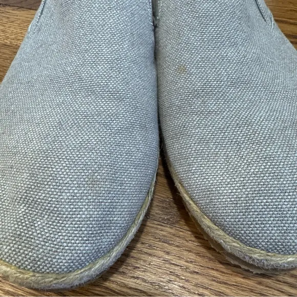 Patara Men's size 10 Gray/Tan Slip-On Shoes, woven fabric, braided Hemp