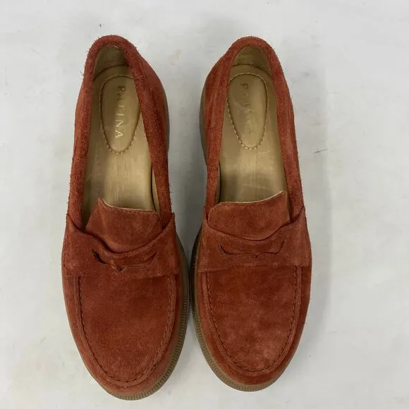 Patina Suede Chunky Lug Sole Loafers Shoes Womens Size 10