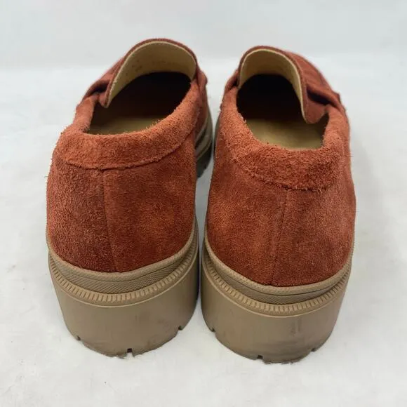 Patina Suede Chunky Lug Sole Loafers Shoes Womens Size 10