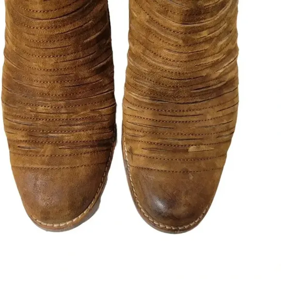 Paul Green Malibu Coastal Cowgirl Brown Distressed Leather Ankle Boots 6