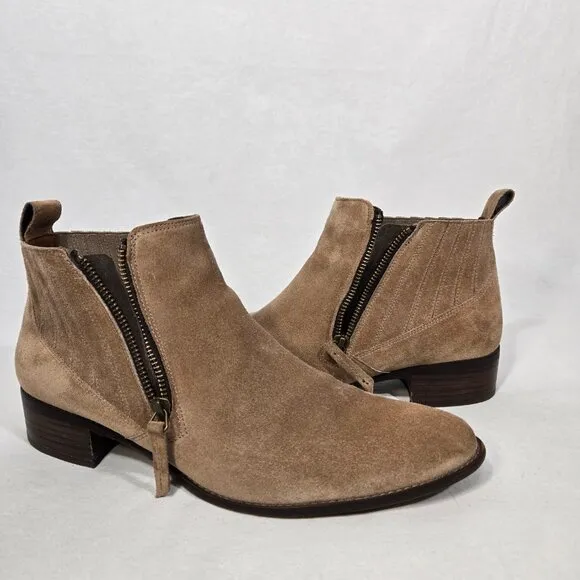 PAUL GREEN Old Money Elevated Basic TAN Suede Leather Chelsea Booties Size 10.5.