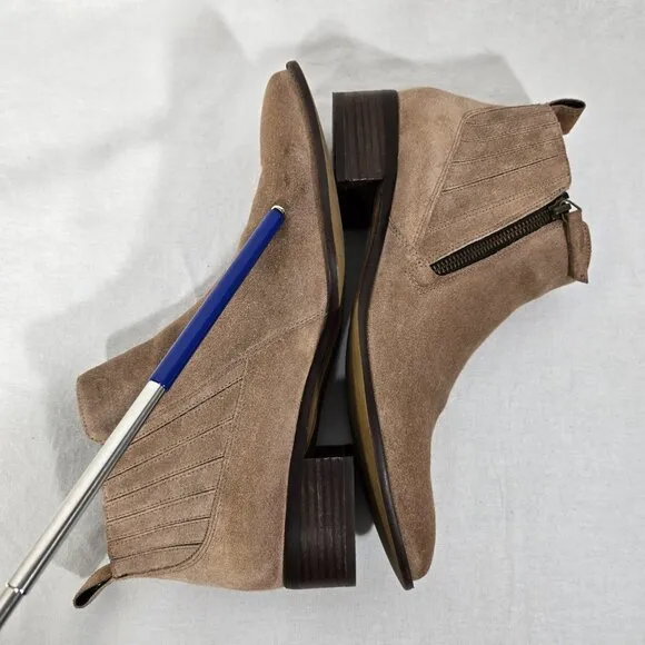 PAUL GREEN Old Money Elevated Basic TAN Suede Leather Chelsea Booties Size 10.5.