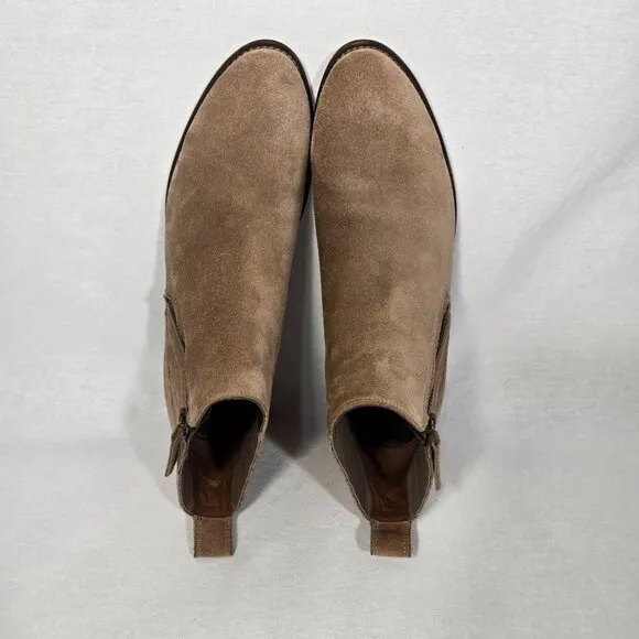 PAUL GREEN Old Money Elevated Basic TAN Suede Leather Chelsea Booties Size 10.5.