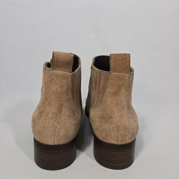 PAUL GREEN Old Money Elevated Basic TAN Suede Leather Chelsea Booties Size 10.5.