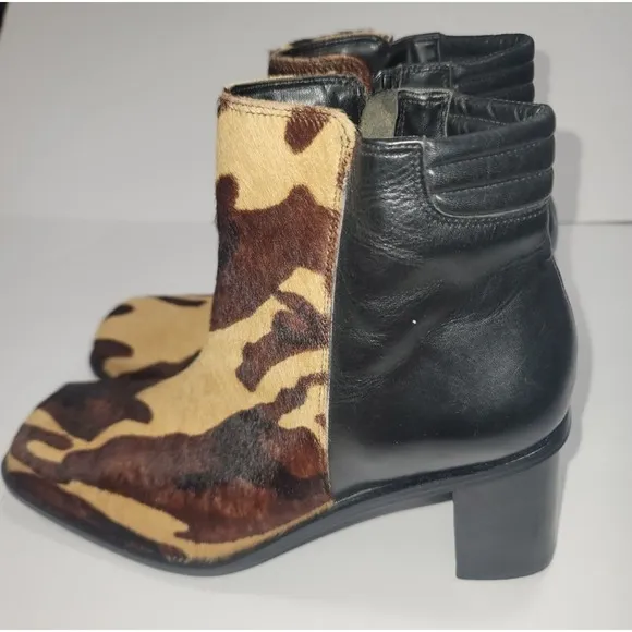 PAZZO Calais H Western Women's Midcalf Cow Hide Block Heel Boot 10 Boho Festival