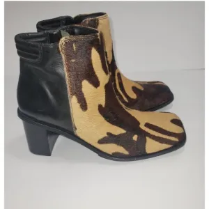PAZZO Calais H Western Women's Midcalf Cow Hide Block Heel Boot 10 Boho Festival