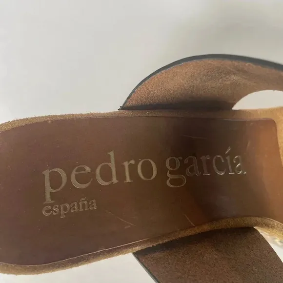 Pedro Garcia Brown Leather wedge platform sandals. US size 7.   (37.5 EU)