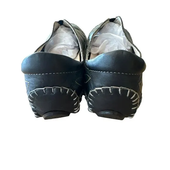 Pikolinos Black Leather Jerez Moccasin Slipon Shoes Women's 6.5-7 EU37 Loafer