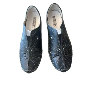 Pikolinos Black Leather Jerez Moccasin Slipon Shoes Women's 6.5-7 EU37 Loafer