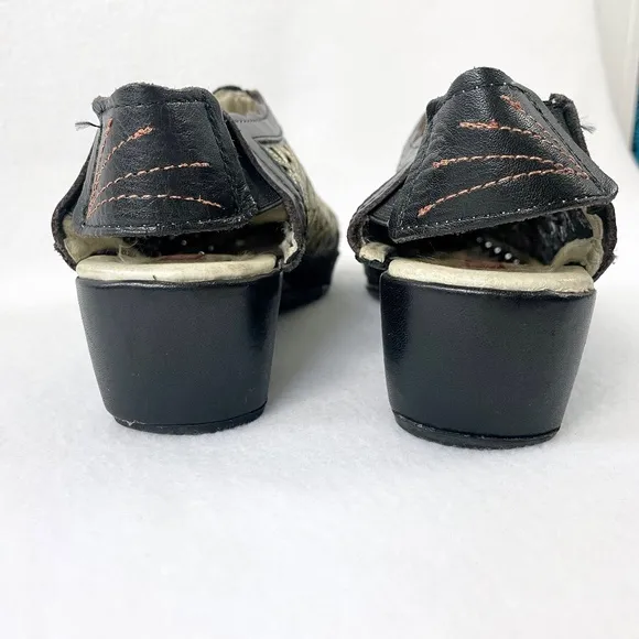 Pikolinos Romana Slingback Sandals Green Floral Cutout Slip On Heels Pumps 37
