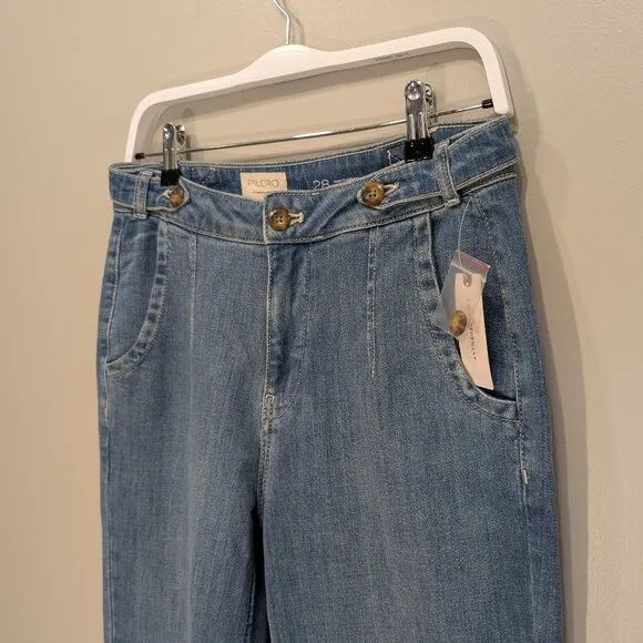 Pilcro Anthropologie Wide Flare Jean Coastal Casual Timeless Current - Size 28