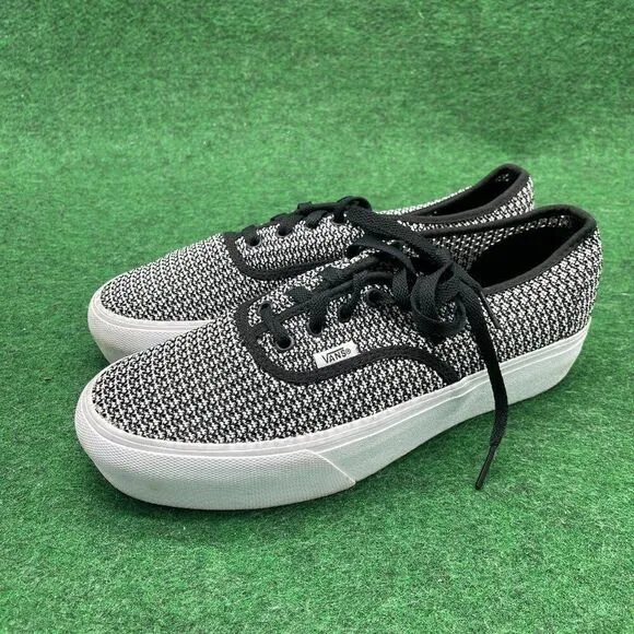 Platform Chunky Black And White Vans Women's Size 9