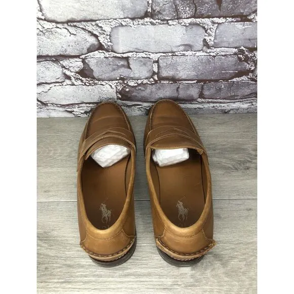 Polo Ralph Lauren Alston Penny Brown Leather Dress Loafers Men Sz 9.5M US/42.5EU