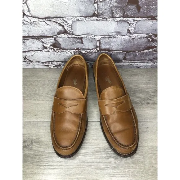 Polo Ralph Lauren Alston Penny Brown Leather Dress Loafers Men Sz 9.5M US/42.5EU