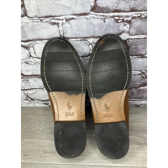 Polo Ralph Lauren Alston Penny Brown Leather Dress Loafers Men Sz 9.5M US/42.5EU