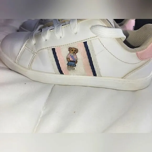 Polo Ralph Lauren Blended Fabrics Street Style, kids sz 3, pink &amp; white shoes.