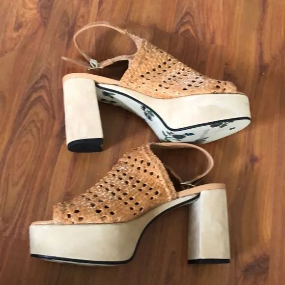 Pons Quintana Made in Spain, leather platform sandals Chunky heel size 40.5 ￼