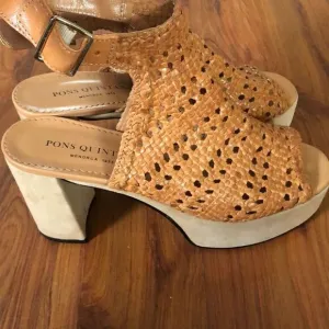 Pons Quintana Made in Spain, leather platform sandals Chunky heel size 40.5 ￼