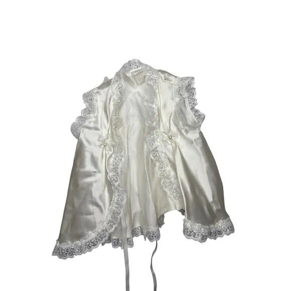 Popaye’s Baby Baptism Dress Set – Silky White Lace | Size Small | Made in USA