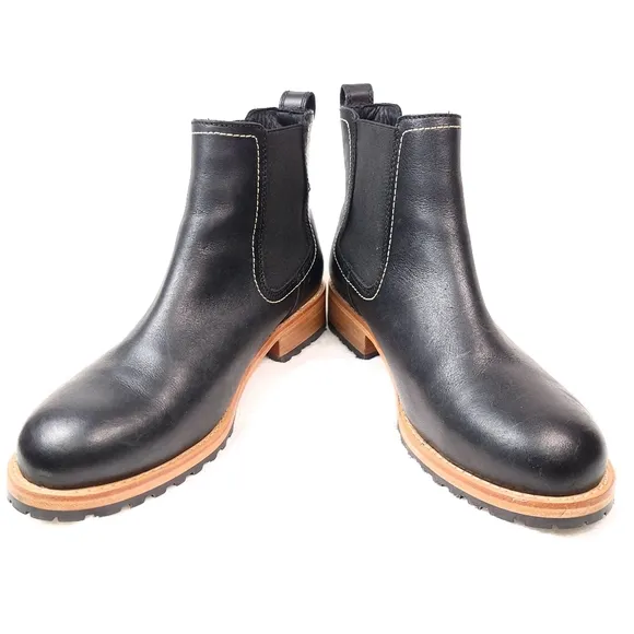 Portland Leather Patina Chelsea Boots Classic Lugsole Women's 11 Black