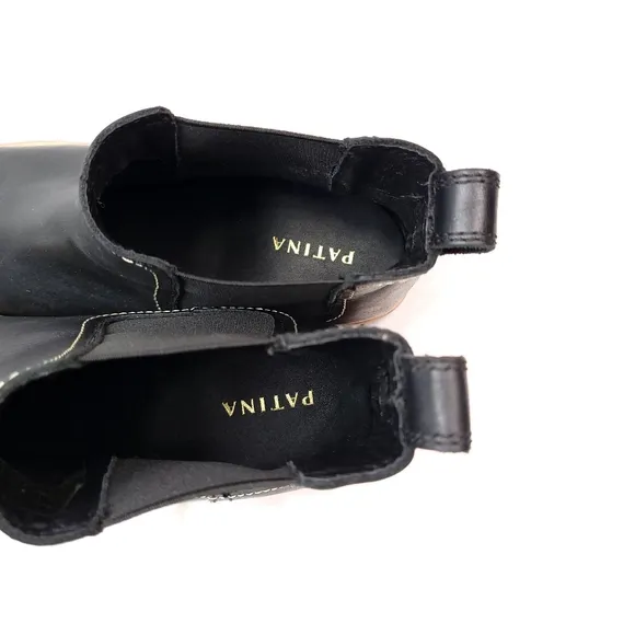 Portland Leather Patina Chelsea Boots Classic Lugsole Women's 11 Black