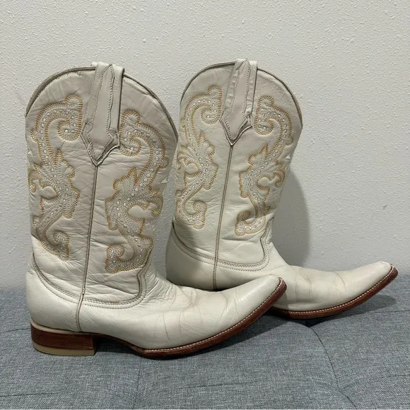 Potrero Vintage Cream Western Boots