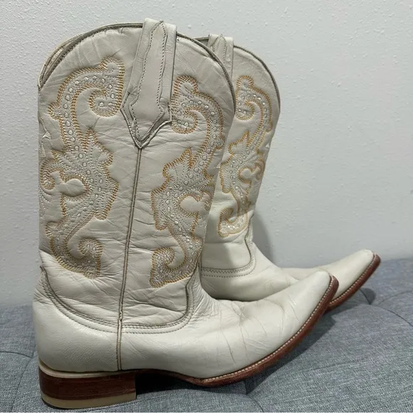 Potrero Vintage Cream Western Boots