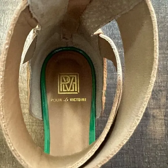 Pour La Victoire Fabia X Band Gladiator Kelly Green Sandals Size 6.5