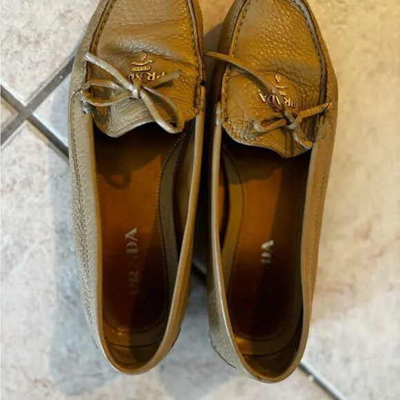 Prada Driving Loafers big logo flats classic dress shoes y2k fashion slip on