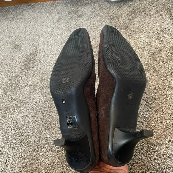 PRADA- Suede Sock Boot Kitten Heel Brown Suede Women’s Size 39 Authentic Vintage